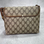 Gucci GG Shoulder Bag Brown Logo Gold Leather — view 3