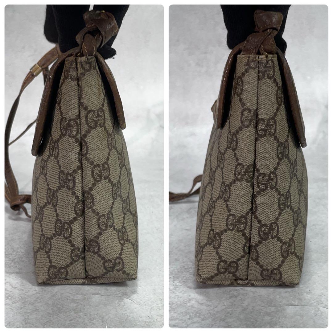 Gucci GG Shoulder Bag Brown Logo Gold Leather — view 7