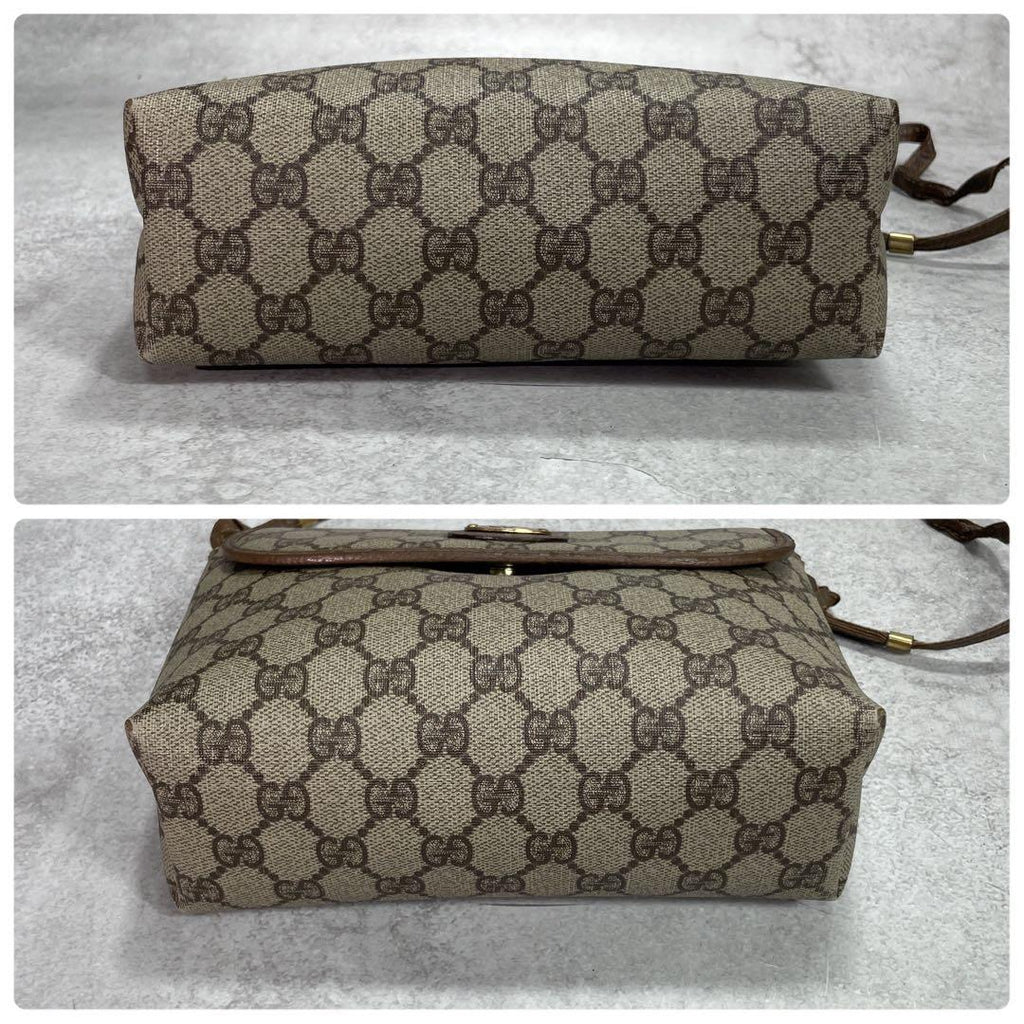 Gucci GG Shoulder Bag Brown Logo Gold Leather — view 8