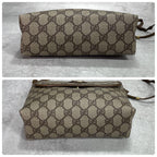Gucci GG Shoulder Bag Brown Logo Gold Leather — view 8
