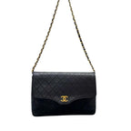 Chanel Quilted Lambskin CC Logo Chain Shoulder Bag Black — view 3