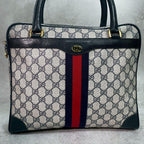 Gucci GG Sherry Line Tote Navy Leather Logo — view 2