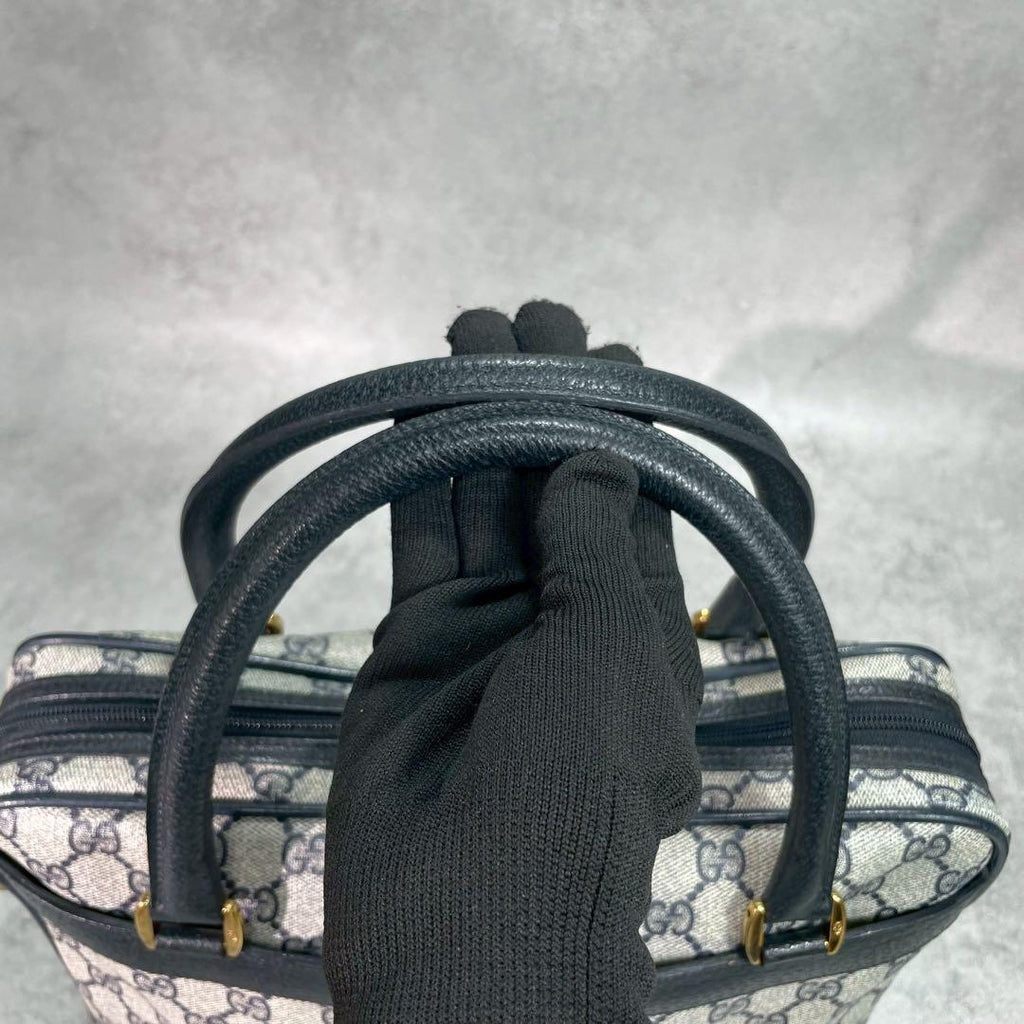 Gucci GG Sherry Line Tote Navy Leather Logo — view 4