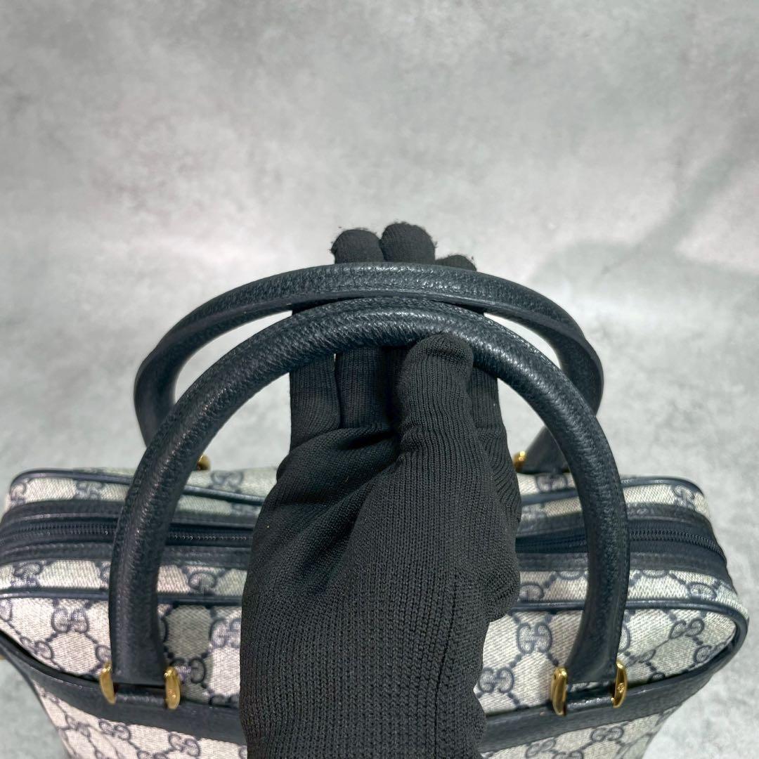 Gucci GG Sherry Line Tote Navy Leather Logo — view 4