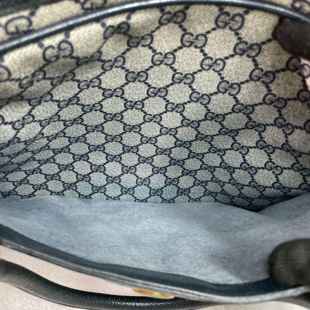 Gucci GG Sherry Line Tote Navy Leather Logo — view 6