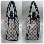 Gucci GG Sherry Line Tote Navy Leather Logo — view 7