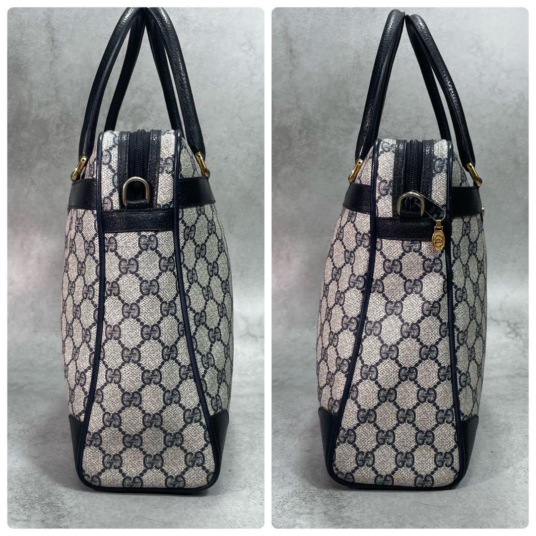 Gucci GG Sherry Line Tote Navy Leather Logo — view 7