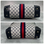 Gucci GG Sherry Line Tote Navy Leather Logo — view 8