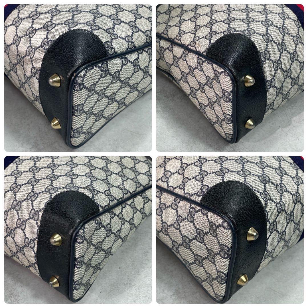 Gucci GG Sherry Line Tote Navy Leather Logo — view 9