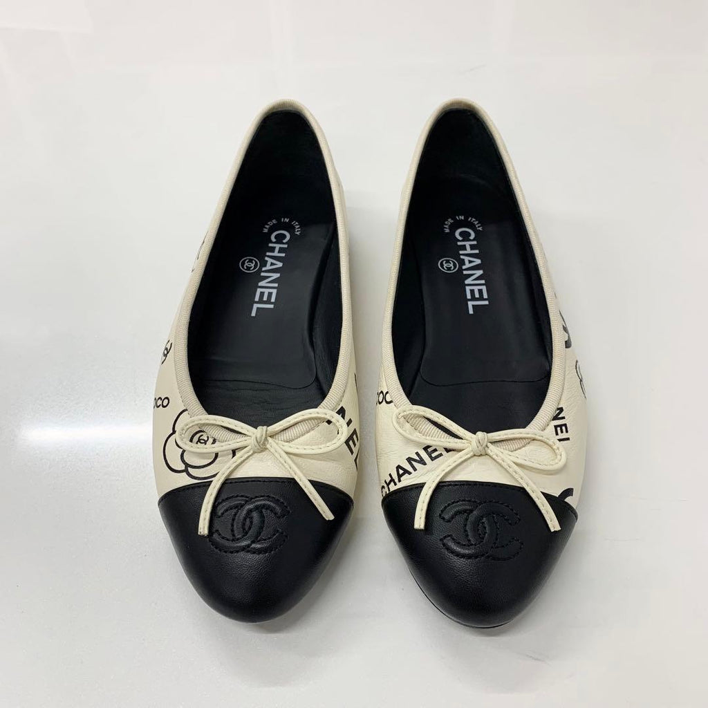 Chanel Ballerina Lambskin CC Logo Camellia Ballet Shoes — view 2