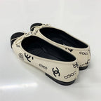 Chanel Ballerina Lambskin CC Logo Camellia Ballet Shoes — view 4