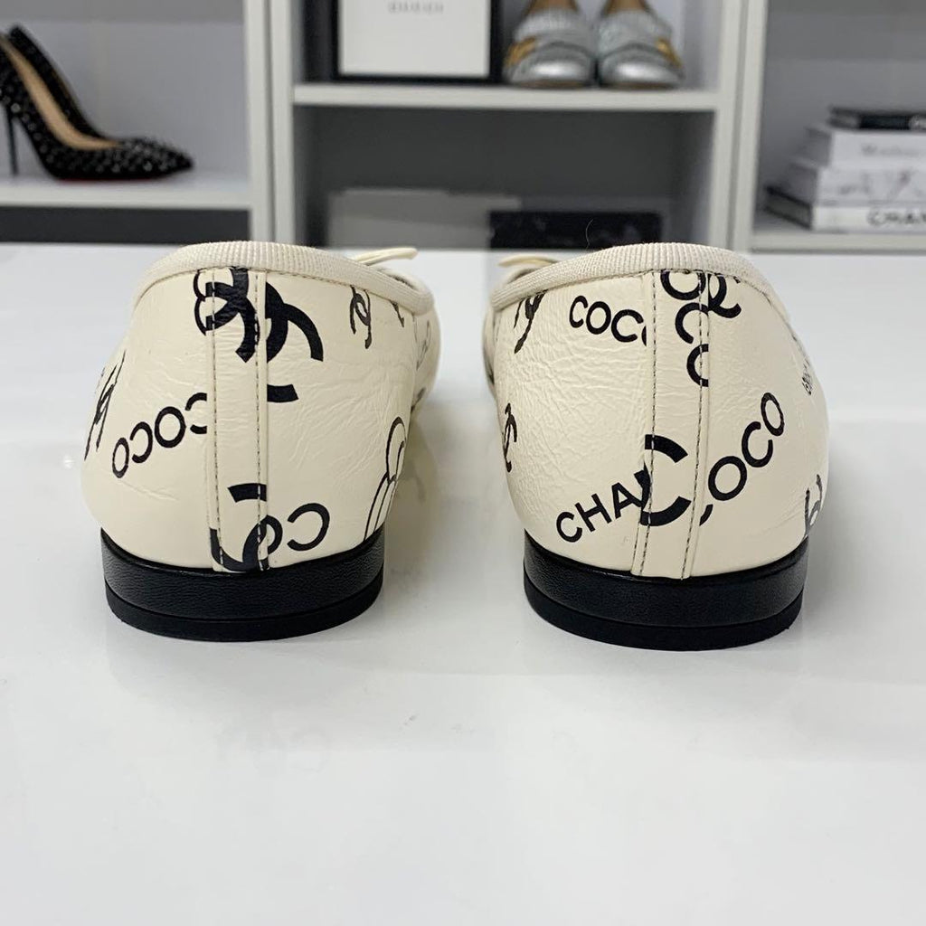 Chanel Ballerina Lambskin CC Logo Camellia Ballet Shoes — view 5