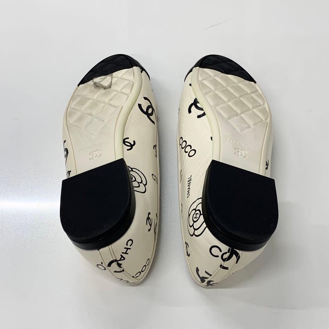 Chanel Ballerina Lambskin CC Logo Camellia Ballet Shoes — view 6