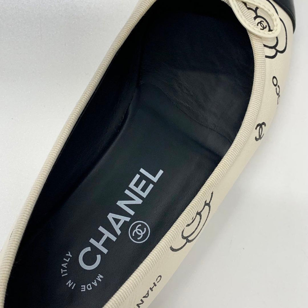 Chanel Ballerina Lambskin CC Logo Camellia Ballet Shoes — view 7