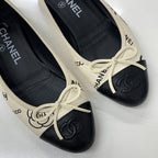 Chanel Ballerina Lambskin CC Logo Camellia Ballet Shoes — view 9