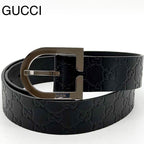 Gucci Guccissima Belt Leather Vintage Black