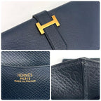 Hermes Bearn Classic Bifold Wallet Navy Leather Epsom — view 9