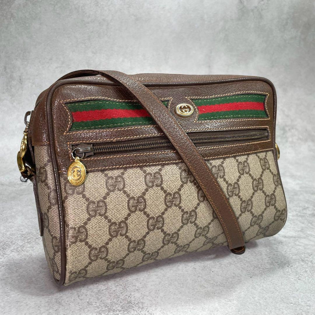 Gucci GG Sherry Line Shoulder Bag Brown Logo