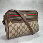 Gucci GG Sherry Line Shoulder Bag Brown Logo