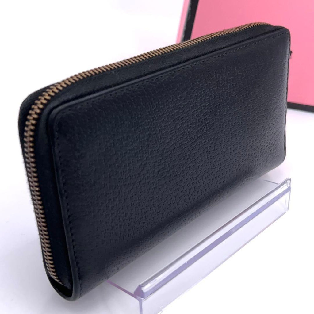 Gucci Box Garden Wallet Cherry Black Leather Zip Around — view 2