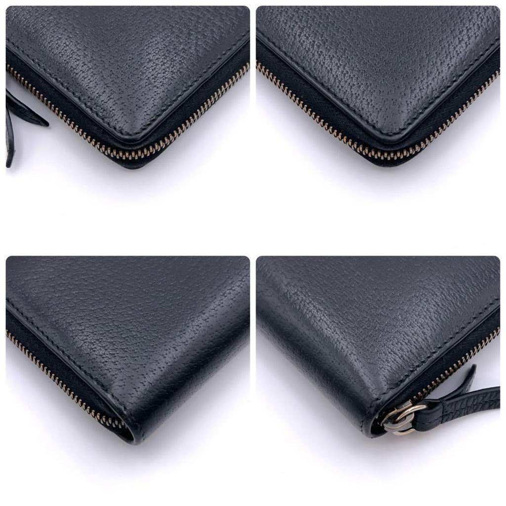 Gucci Box Garden Wallet Cherry Black Leather Zip Around — view 7