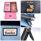 Gucci Box Garden Wallet Cherry Black Leather Zip Around — view 8