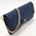 Chanel Caviar Leather Quilted Long Wallet Blue — view 2