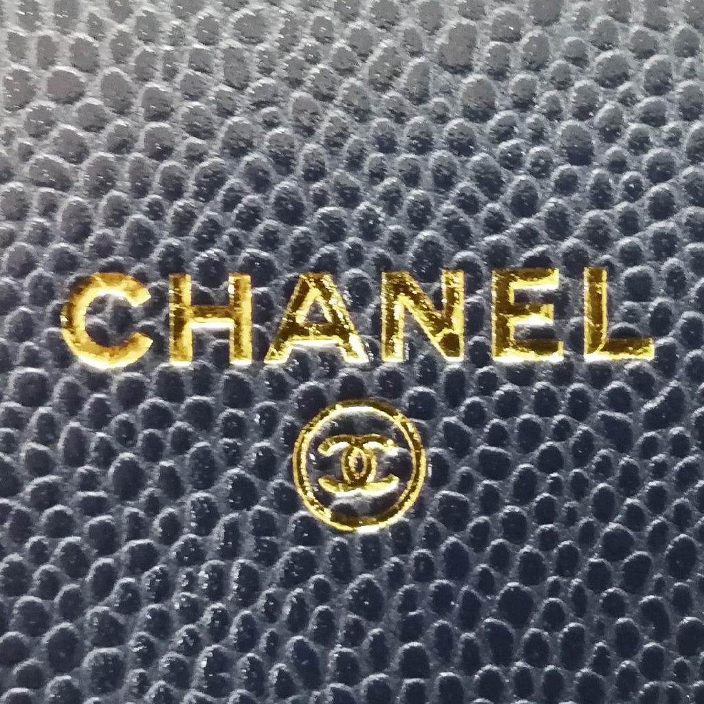 Chanel Caviar Leather Quilted Long Wallet Blue — view 5