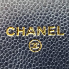 Chanel Caviar Leather Quilted Long Wallet Blue — view 5