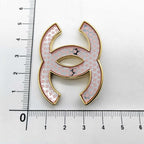 Chanel Brooch CC Logo Gold Pink Clover — view 8