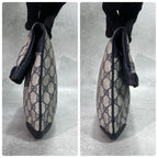 Gucci GG Clutch Navy Beige Logo Leather — view 6
