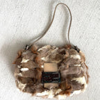 Fendi Mamma Baguette Rabbit Fur Shoulder Bag