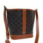 Celine Triomphe Leather Shoulder Bag Small Bucket