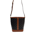 Celine Triomphe Leather Shoulder Bag Small Bucket — view 3
