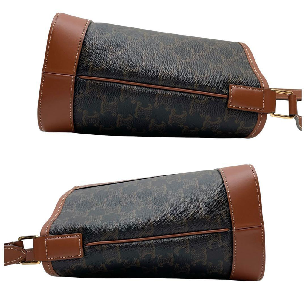 Celine Triomphe Leather Shoulder Bag Small Bucket — view 4