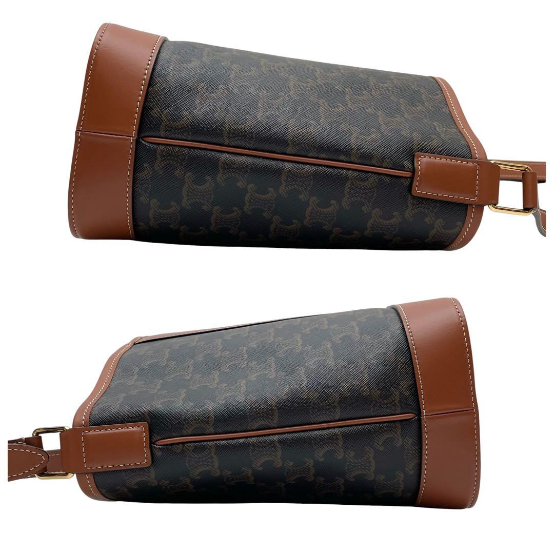 Celine Triomphe Leather Shoulder Bag Small Bucket — view 4