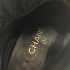Chanel Coco Mark Leather Velor Pearl Lace Up Short Boots — view 8