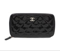 Chanel Quilted Patent Leather Zip Around Wallet