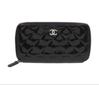 Chanel Quilted Patent Leather Zip Around Wallet