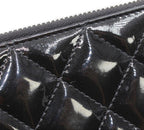 Chanel Quilted Patent Leather Zip Around Wallet — view 6