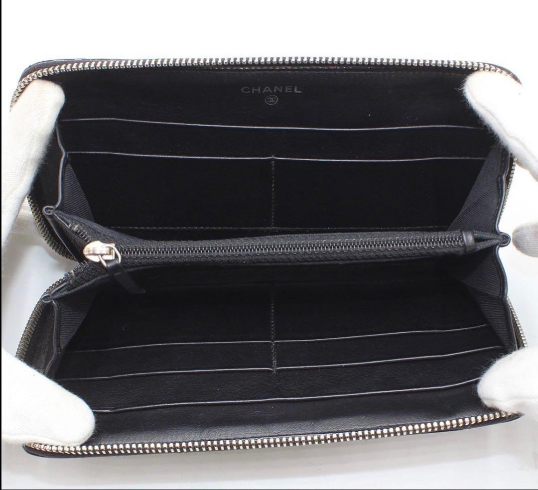 Chanel Quilted Patent Leather Zip Around Wallet — view 7