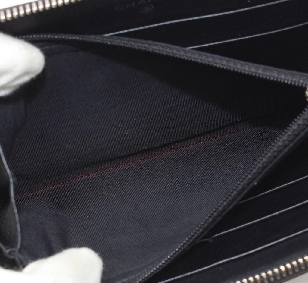 Chanel Quilted Patent Leather Zip Around Wallet — view 8