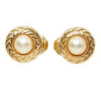 Dior Round Earrings Gold Faux Pearl — view 3