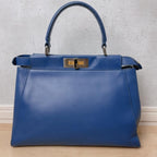Fendi Peekaboo Leather Tote Blue — view 2