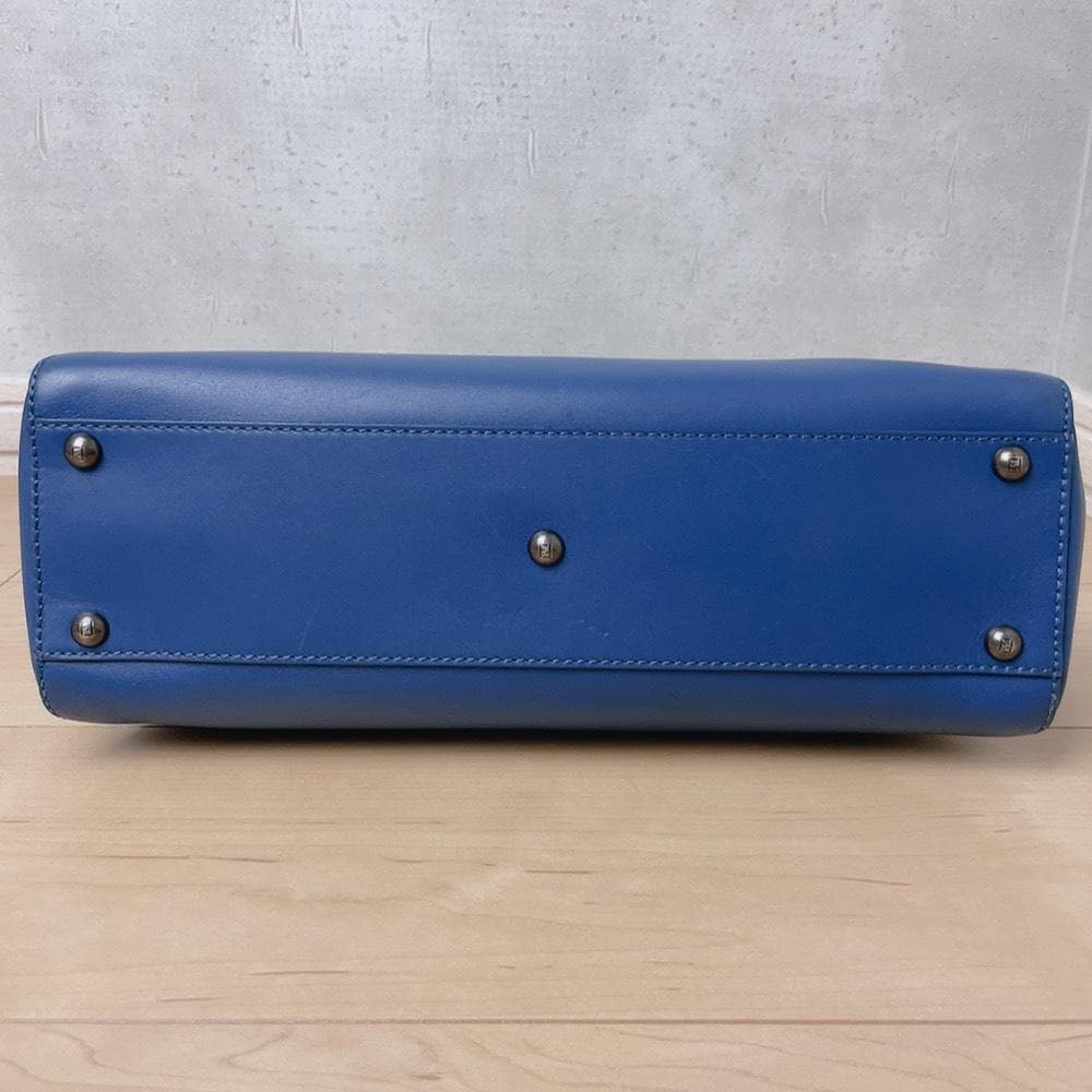 Fendi Peekaboo Leather Tote Blue — view 5