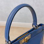 Fendi Peekaboo Leather Tote Blue — view 7