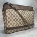 Gucci GG Shoulder Bag Brown Beige Leather Logo
