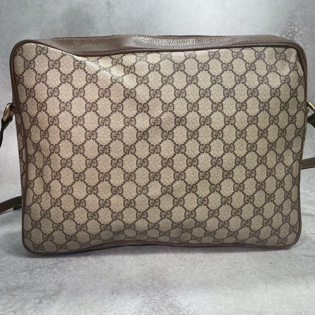Gucci GG Shoulder Bag Brown Beige Leather Logo — view 3