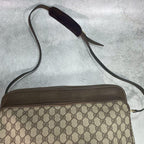 Gucci GG Shoulder Bag Brown Beige Leather Logo — view 4