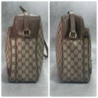 Gucci GG Shoulder Bag Brown Beige Leather Logo — view 7